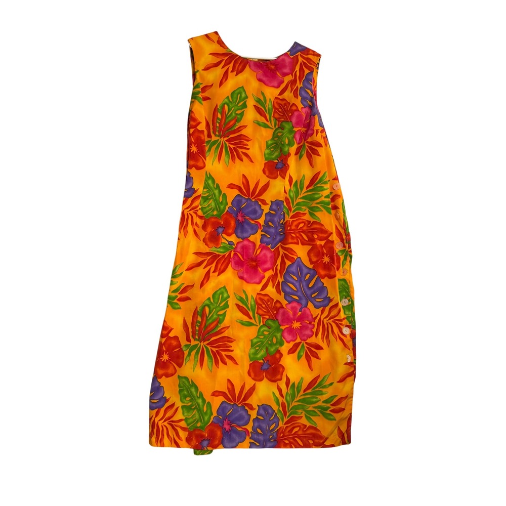 Expressions Plus Womens 22W Tropical Floral Maxi Dress Orange Pink Sleeve 48L